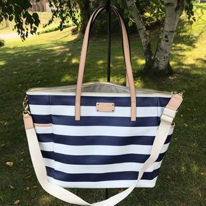Kate Spade Navy/White Diaper Bag/Large Tote